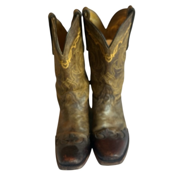 Tony Lama brown cowgirl boots size 7B - Picture 2 of 7